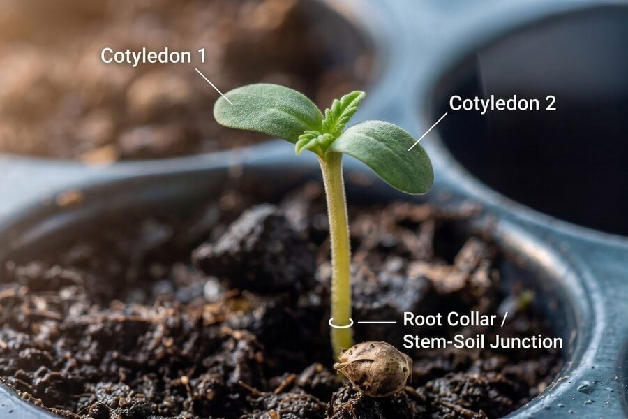 A healthy autoflower seedling